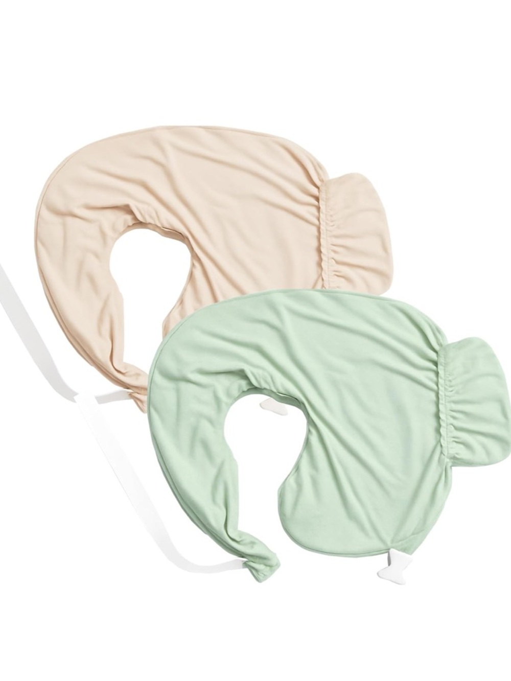 Soft Stretch Nursing Pillow Covers in Beige & Mint